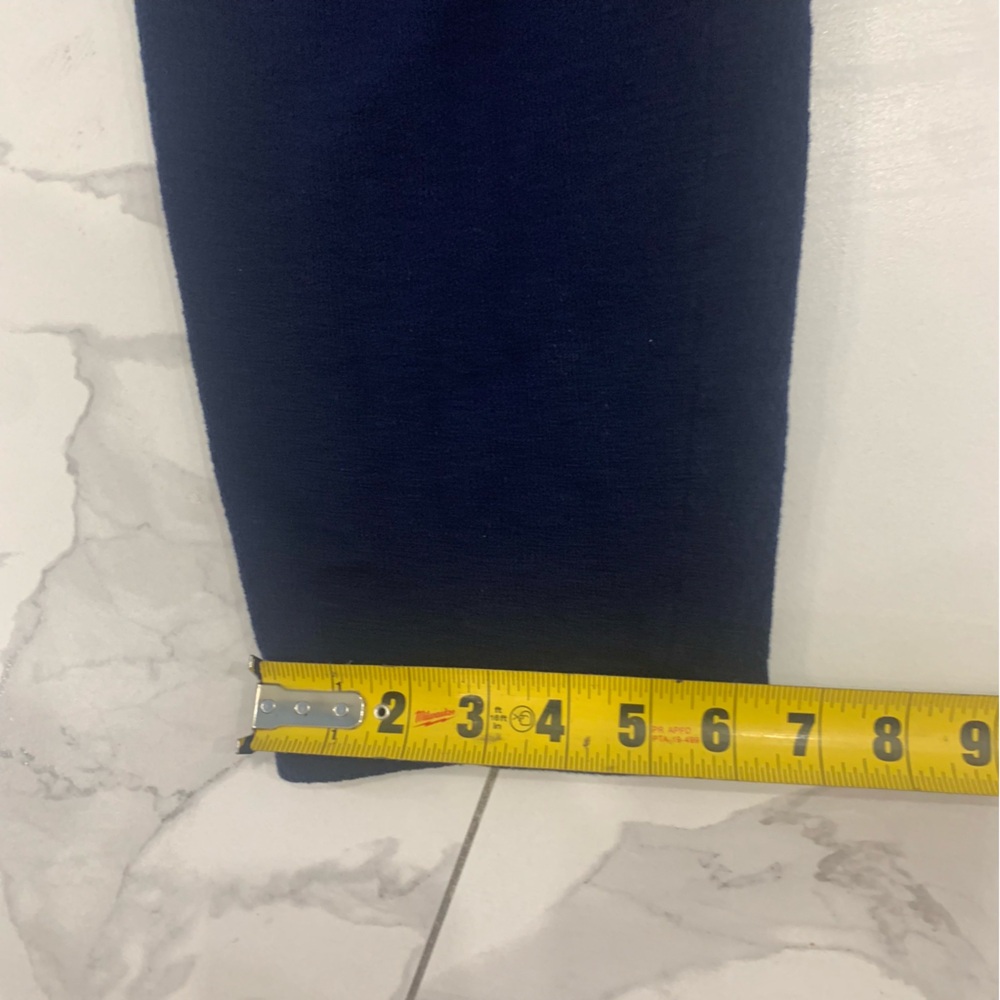 St John By Marie Gray Santana Knit Pants Women 6 Blue Navy Pleated Wool Crop USA - Picture 4 of 10